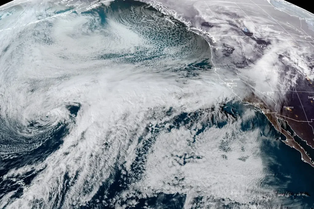 satellite image atmospheric river 0010 utc february 1 2025 bg