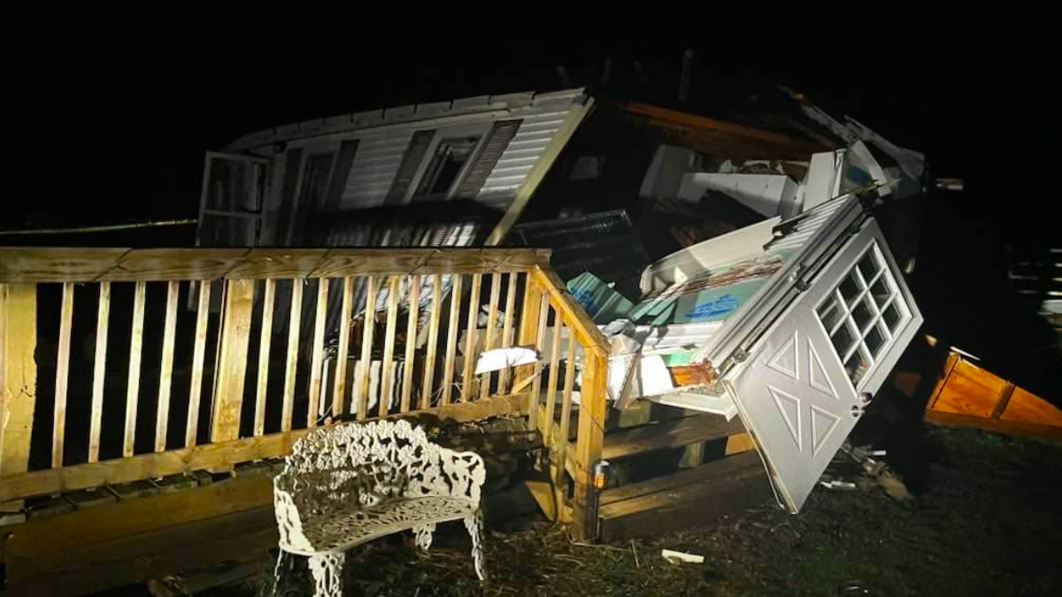 A home destroyed by tornadoes in Missouri