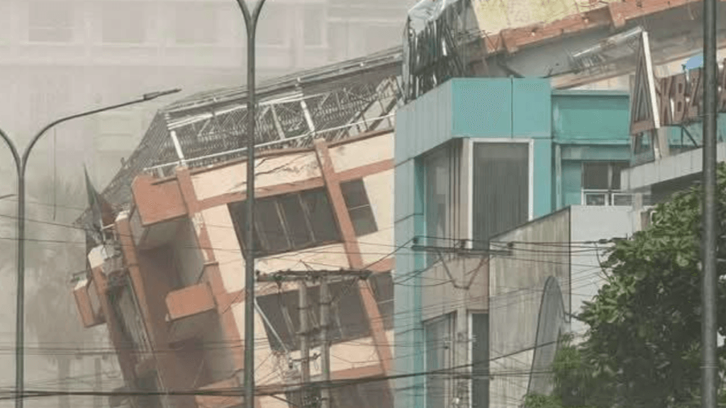 Building collapsed in Myanmar after M7.7 earthquake on March 28, 2025