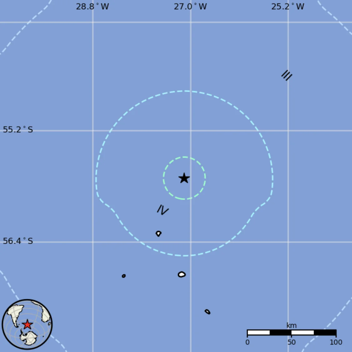 Estimated population exposure to earthquake shaking of M6.0 earthquake on March 14, 2025