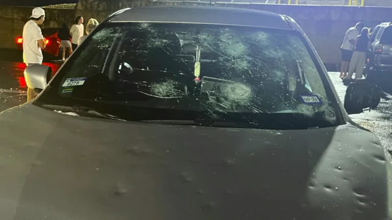 Hail damage in Kerville, Texas, on March 23, 2025