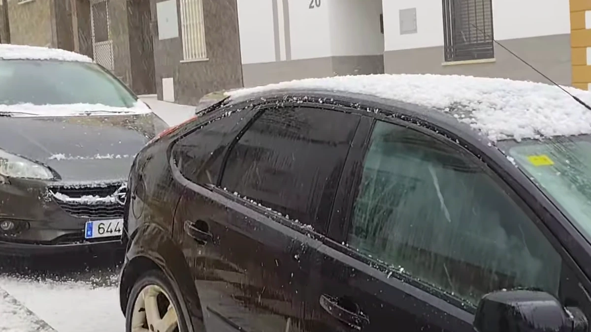 Hail in Malaga region of Spain on March 25, 2025