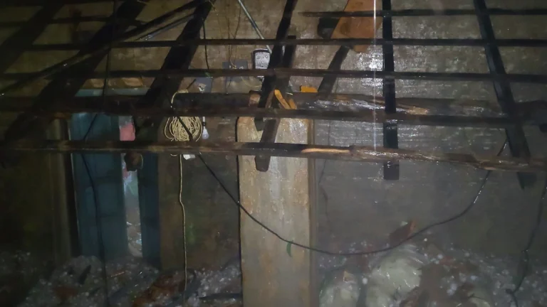 Roof damaged by Kalbaisakhi and hailstorm in Mayurbhanj, Odisha