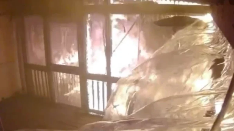 A home burning in the Stillwater fire Oklahoma