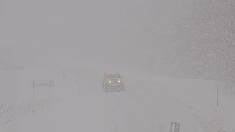 White out conditions in Nebraska on march 19, 2025