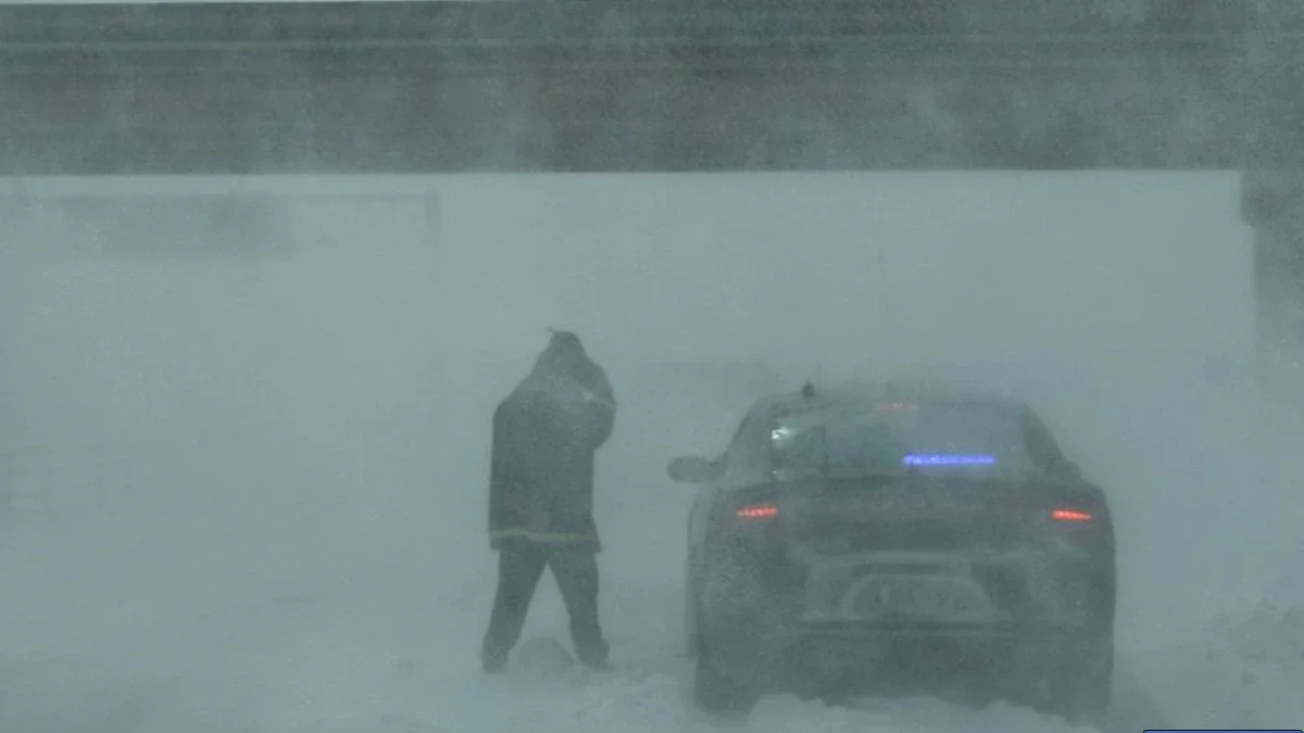 Whiteout conditions in Iowa
