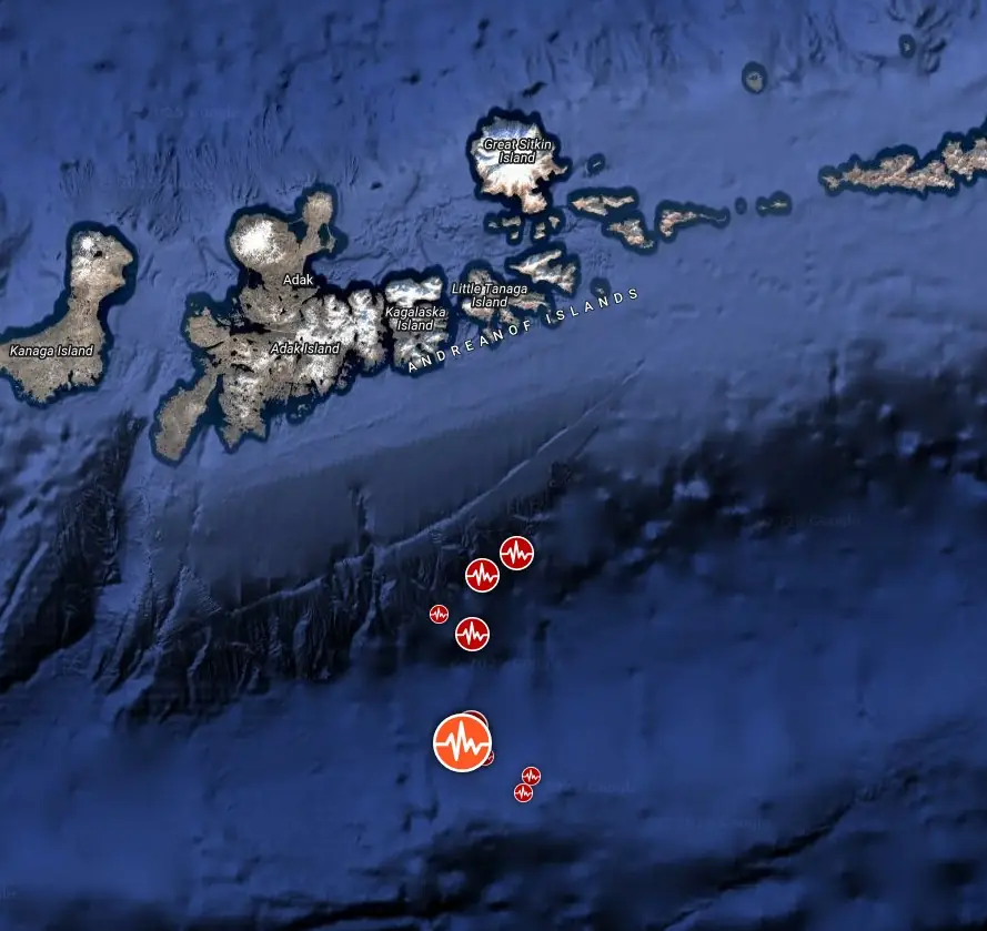 m6.2 earthquake andreanof island alaska march 21 2025 location map bg