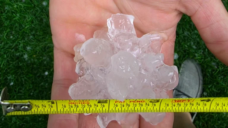 Large hail in Omaha, Nebraska, on April 24. 2025