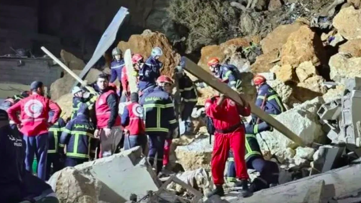 Local authorities clearing out debris after landslide claims four lives in Oran, Algeria, on Saturday, April 26, 2025