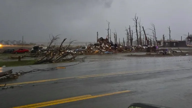 Tornado damage in lake city, Arkansas on April 2, 2025