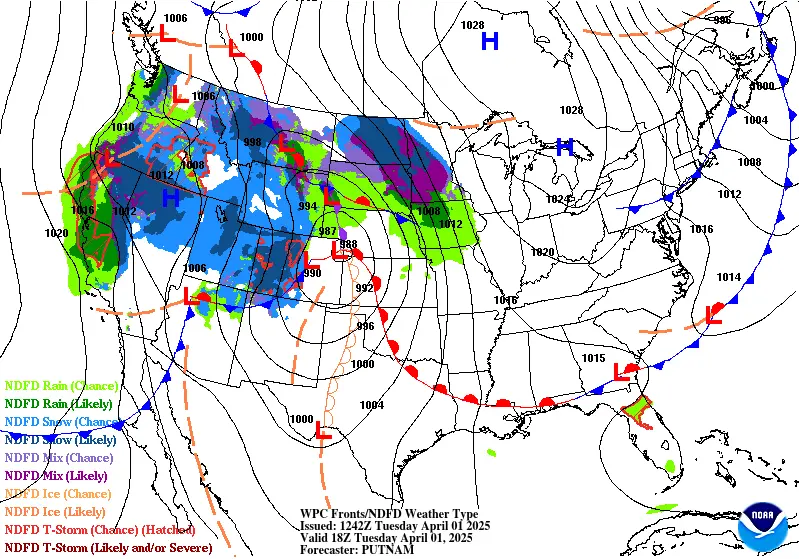 Weather systems across U.S. on Tuesday, April 1, 2025 (1)