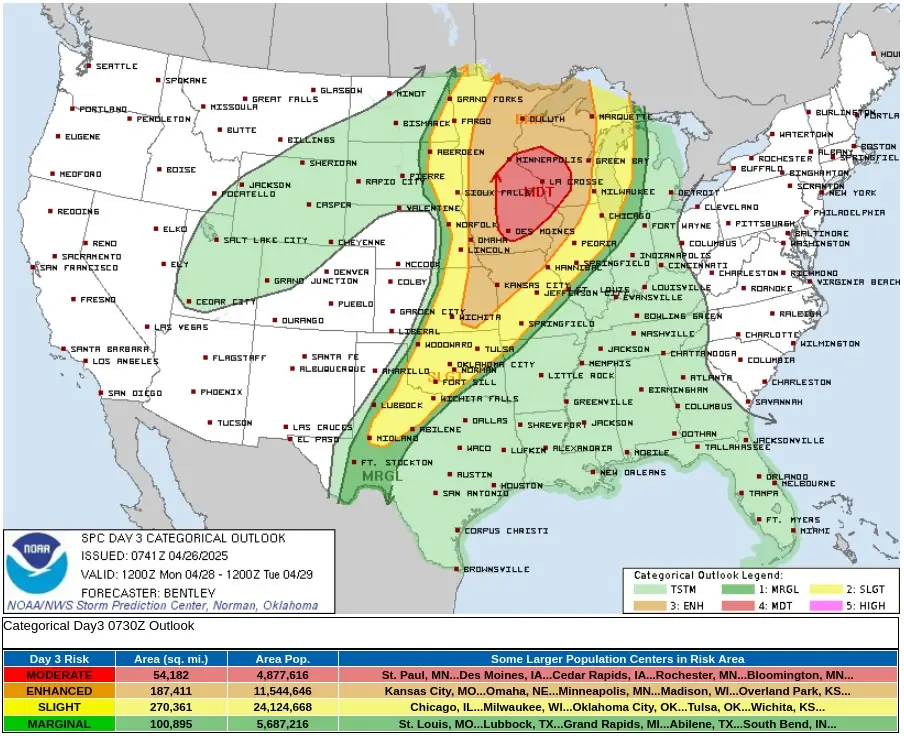 categorical outlook us monday april 28 2025 map