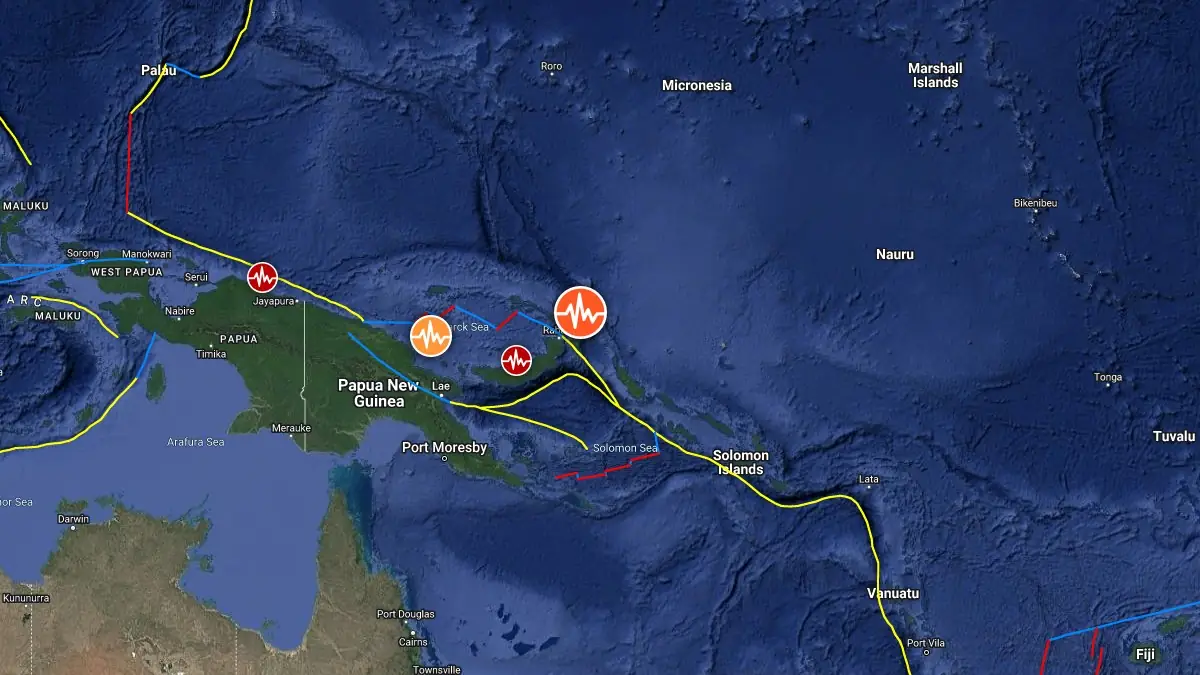 m6.1 earthquake papua new guinea april 12 2025 location map