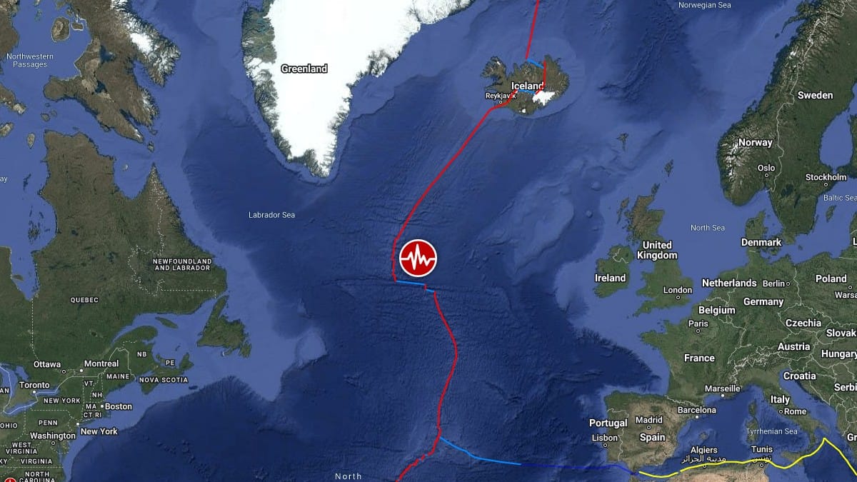 m6.8 earthquake reykjanes ridge april 3 2025 location