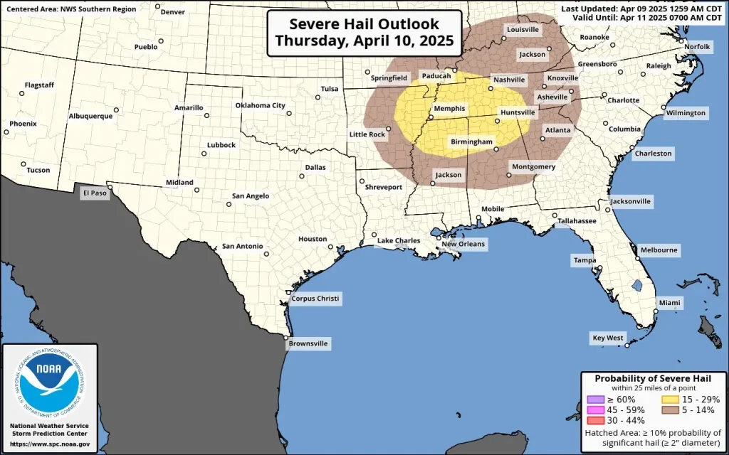 severe hail outlook thu april 10 2025