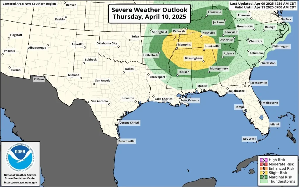 severe weather outlook thu april 10 2025