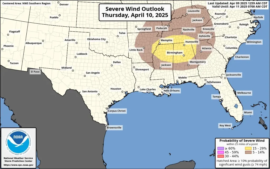 severe wind outlook thu april 10 2025