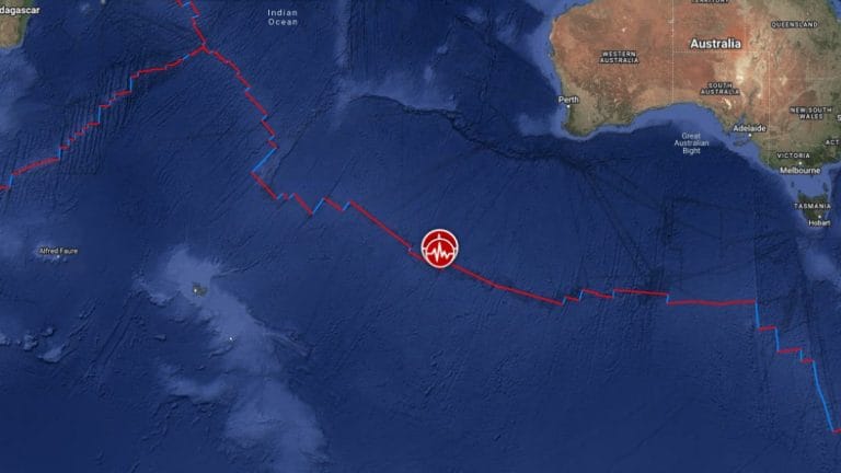 southeast indian ridge m6.6 earthquake april 16 2025 location map