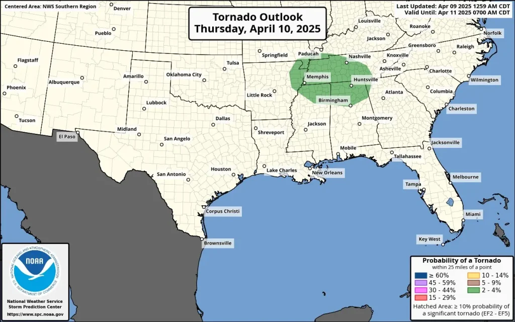 tornado outlook thu april 10 2025