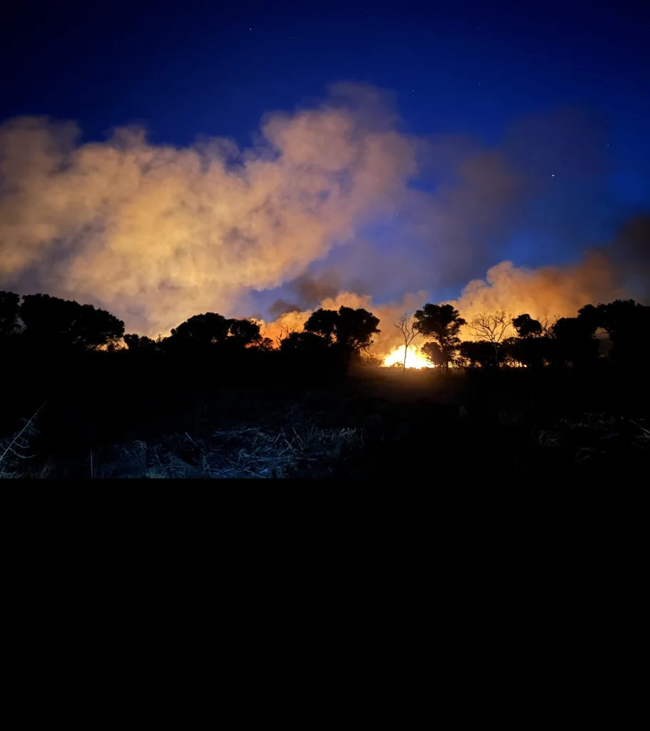 Bryce Fire stayed active through the night. Image credit: AZ Dept. Forestry and Fire Management
