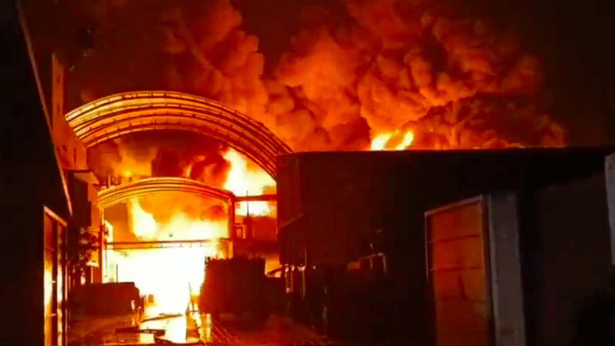 Factory fire at Badaun in Uttar Pradesh on May 22, 2025