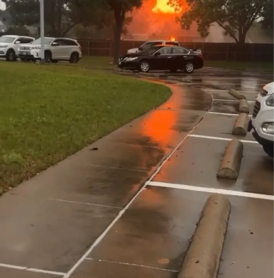 Lightning strike causes a structure fire in Colleyville Texas