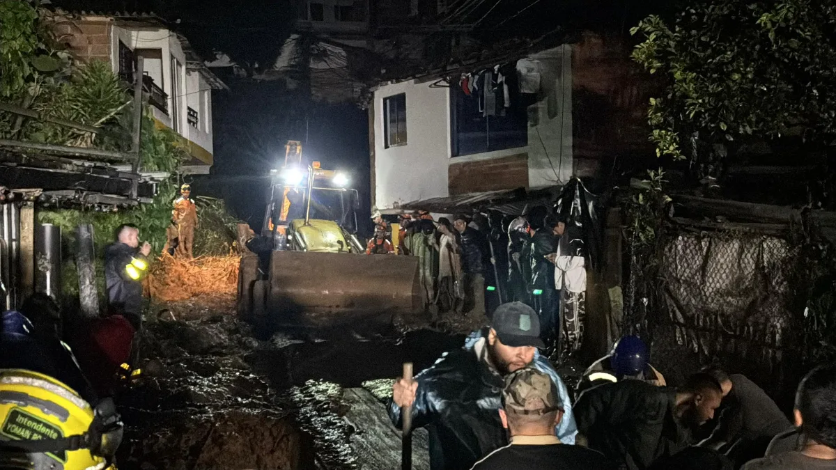 Landslide after heavy rains just outside Medellín.