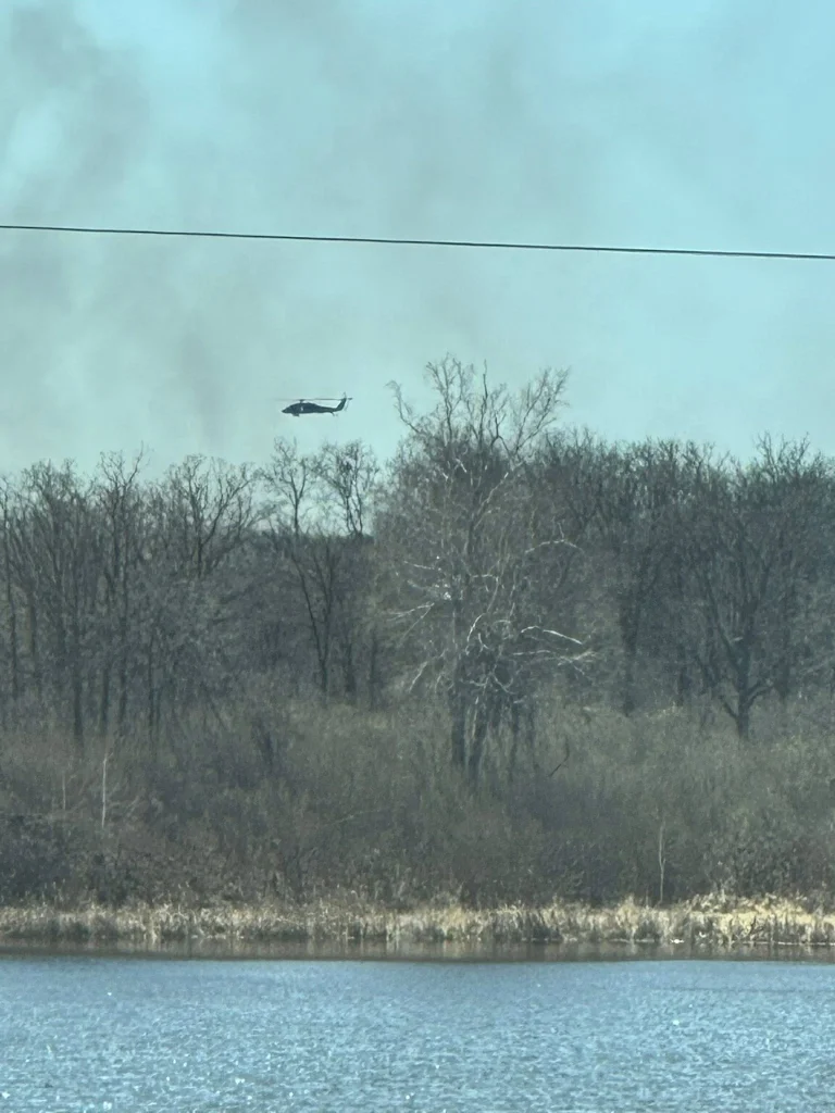 Aerial firefighting operation on Turtle Mountain area. Image credit: Turtle Mountain Tribe