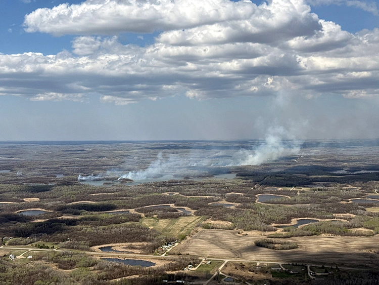 Aerial firefighting operation on Turtle Mountain area. Image credit: Turtle Mountain Tribe