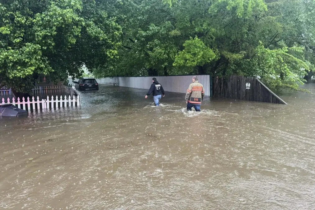 The Lexington Fire Department evacuated homes amid severe flooding on April 30, 2025. Image credit: Lexington Fire Department