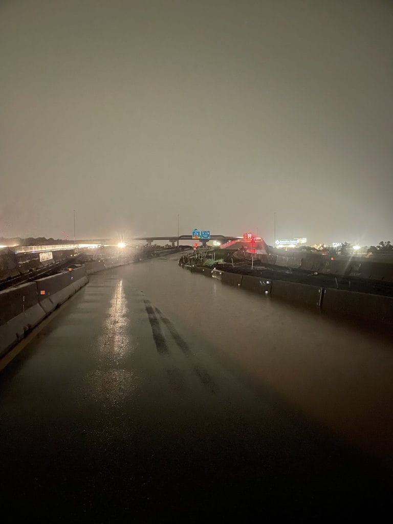 I-35 northbound at I-44 in OKC shut down due to flooding. Image credit: OK Highway Patrol/DPS
