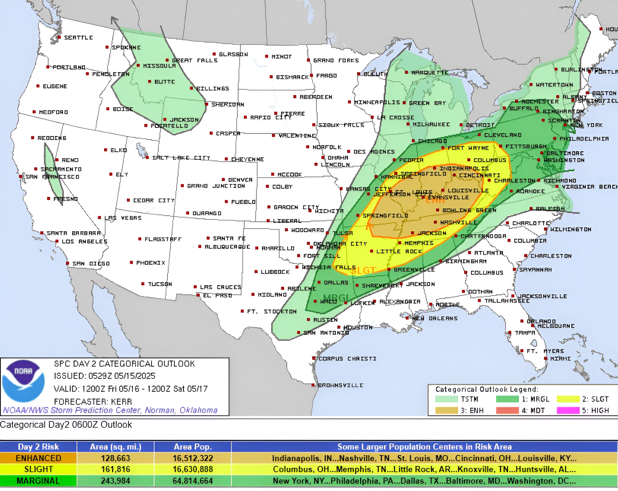 SPC Categorical Outlook for Friday, May 16, 2025
