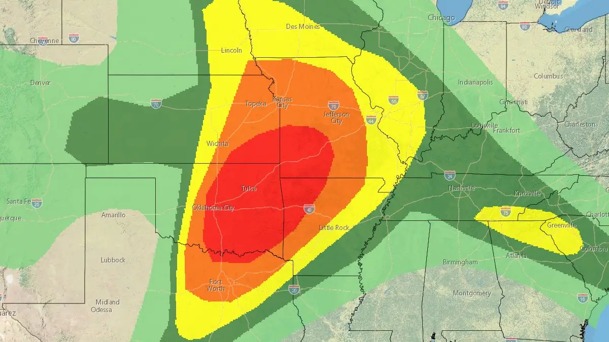 SPC warns of significant severe weather outbreak from the southern Plains into the Ozarks