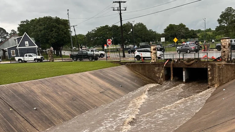 Scene of the search and rescue operation for the missing girl in Brenham, Texas on May 5, 2025