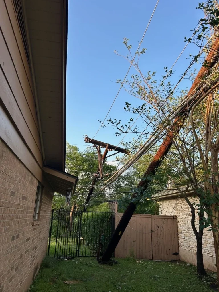 Storm damage in Austin, Texas on May 28, 2025. Image credit: Austin Energy