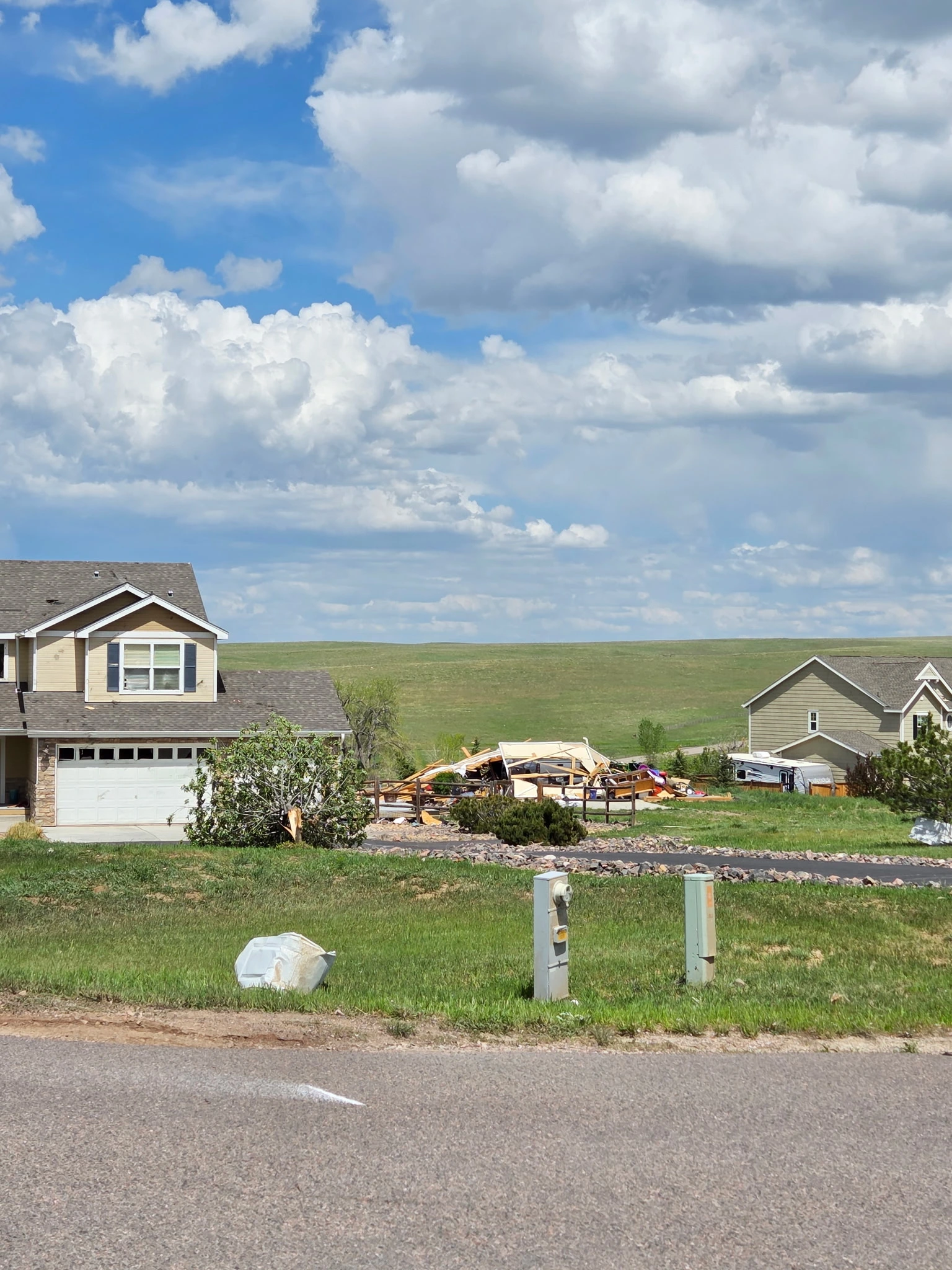 Tornado damage in Elbert county, Colorado on May 18, 2025. Image credit: Elizabeth Fire