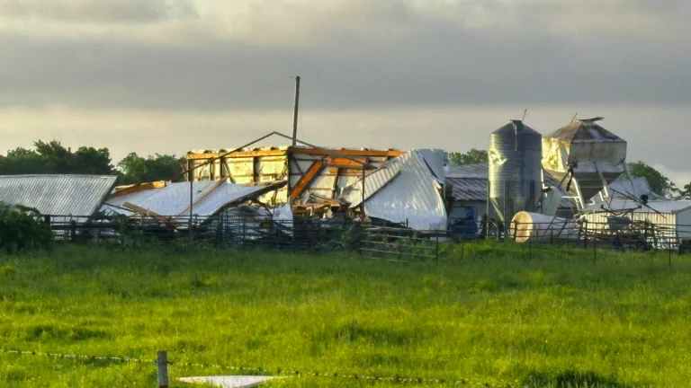 Tornado damage in Lincoln area, Arkansas, on Monday, May 19, 2025