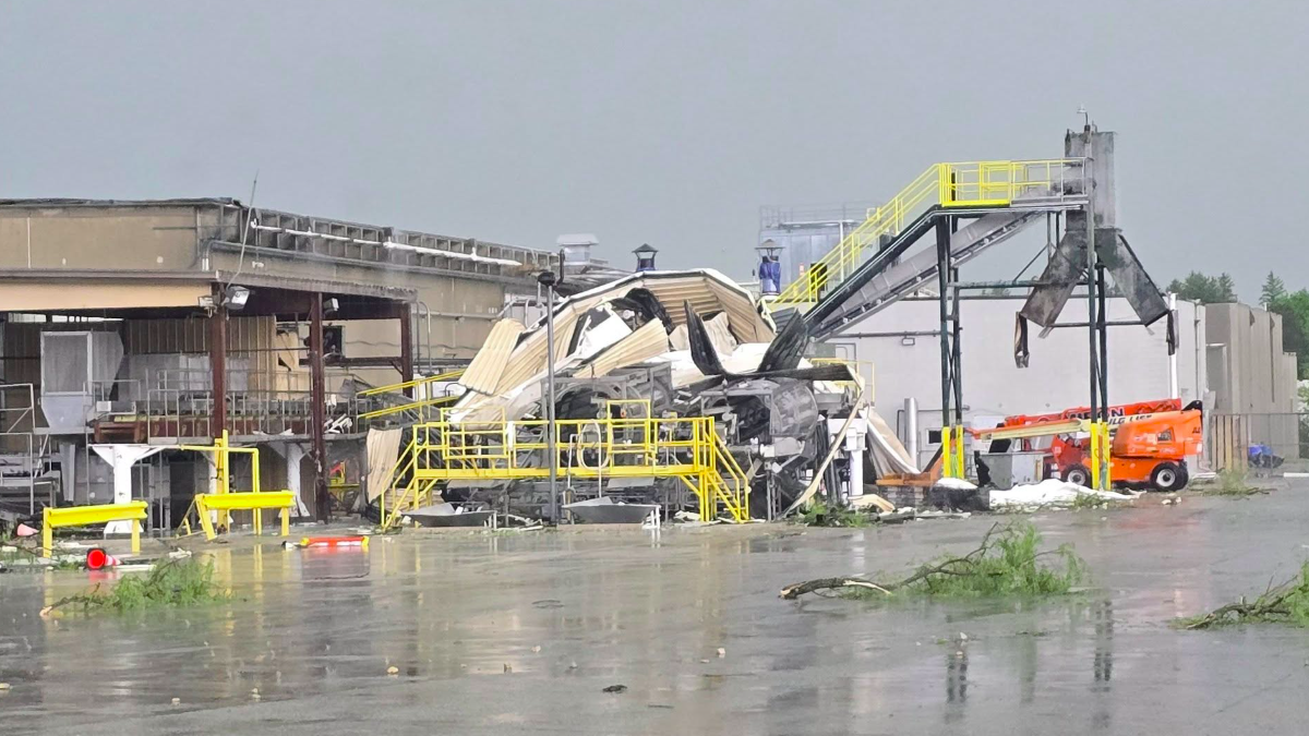 Tornado damage in Mayville Wisconsin on Thursday, May 15, 2025