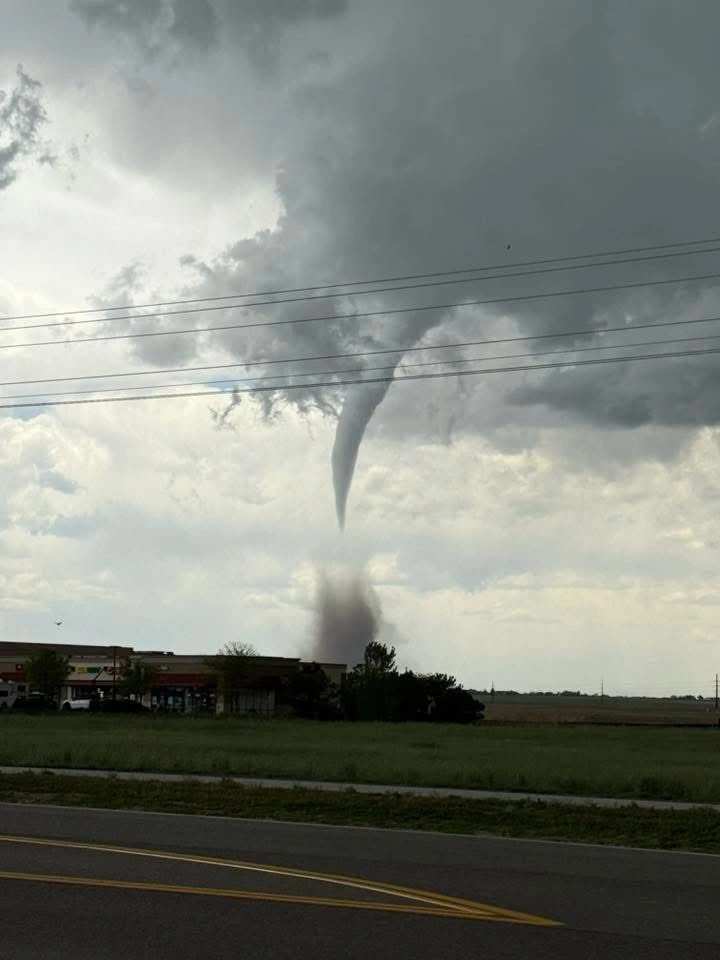 Tornado touches down near Bennett in Colorado, on May 18, 2025. Image credit: Arapahoe Sheriffs office