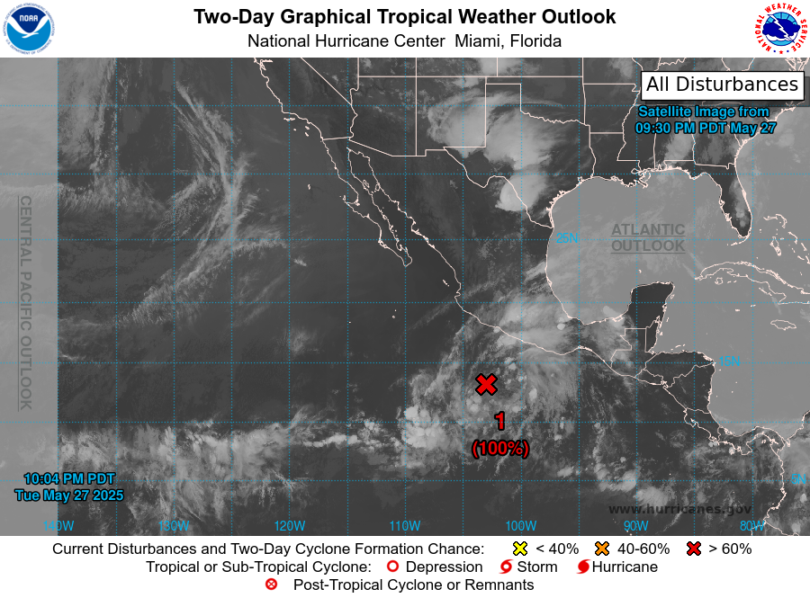 Two day graphical tropical weather outlook. Credit: NHC