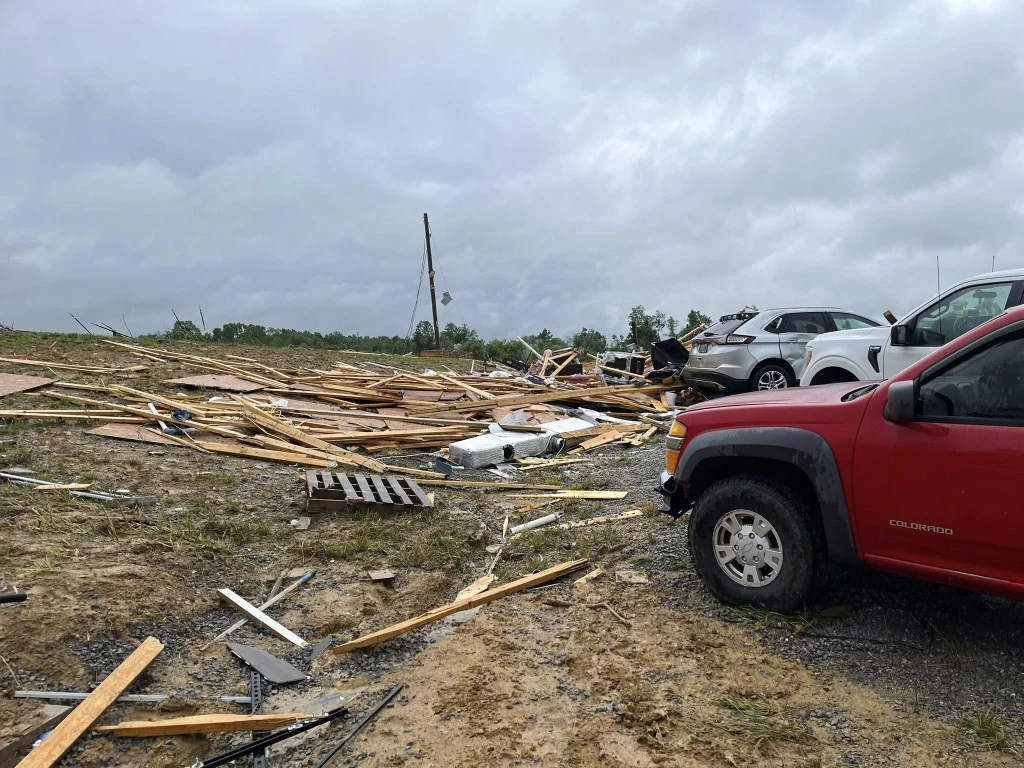 Tornado damage in Washington County, Kentucky on May 30, 2025. Credit: Washington County Sheriff's Office