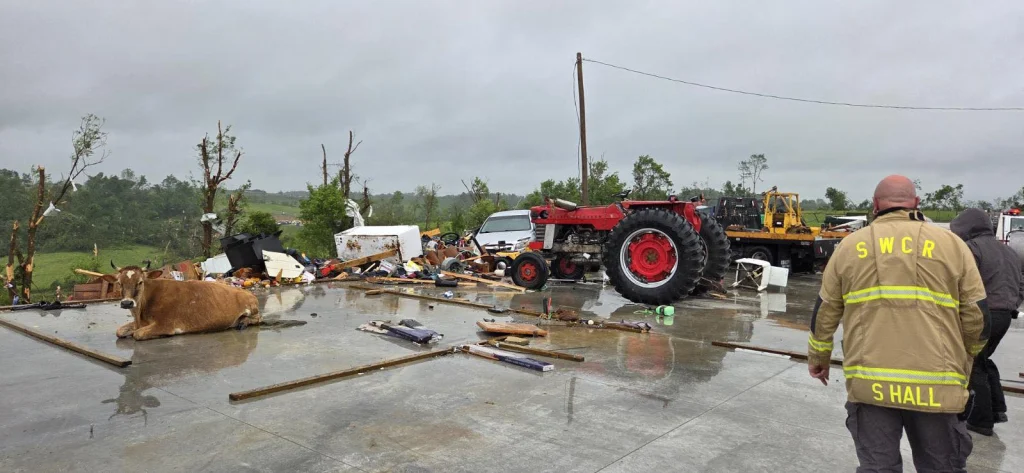 Tornado damage in Washington County, Kentucky on May 30, 2025. Credit: Washington County Sheriff's Office