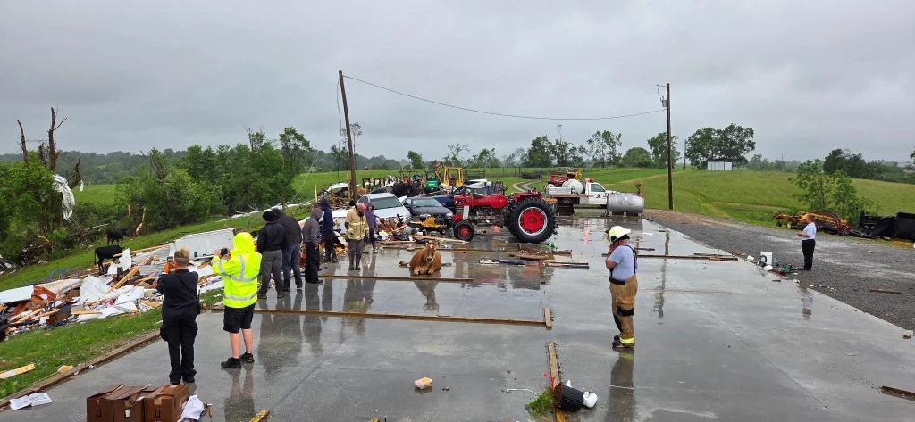 Tornado damage in Washington County, Kentucky on May 30, 2025. Credit: Washington County Sheriff's Office