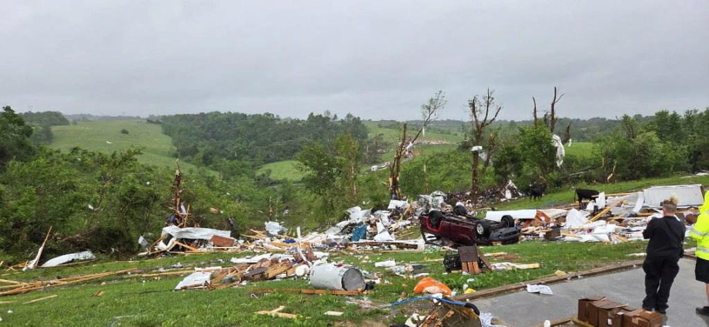 Tornado damage in Washington County, Kentucky on May 30, 2025. Credit: Washington County Sheriff's Office
