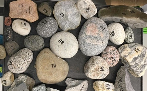 Collection of ancient rocks analysed in the study, which have been traced to geological provinces of Greenland. Image credit: Dr Christopher Spencer, Queen's University, Canada