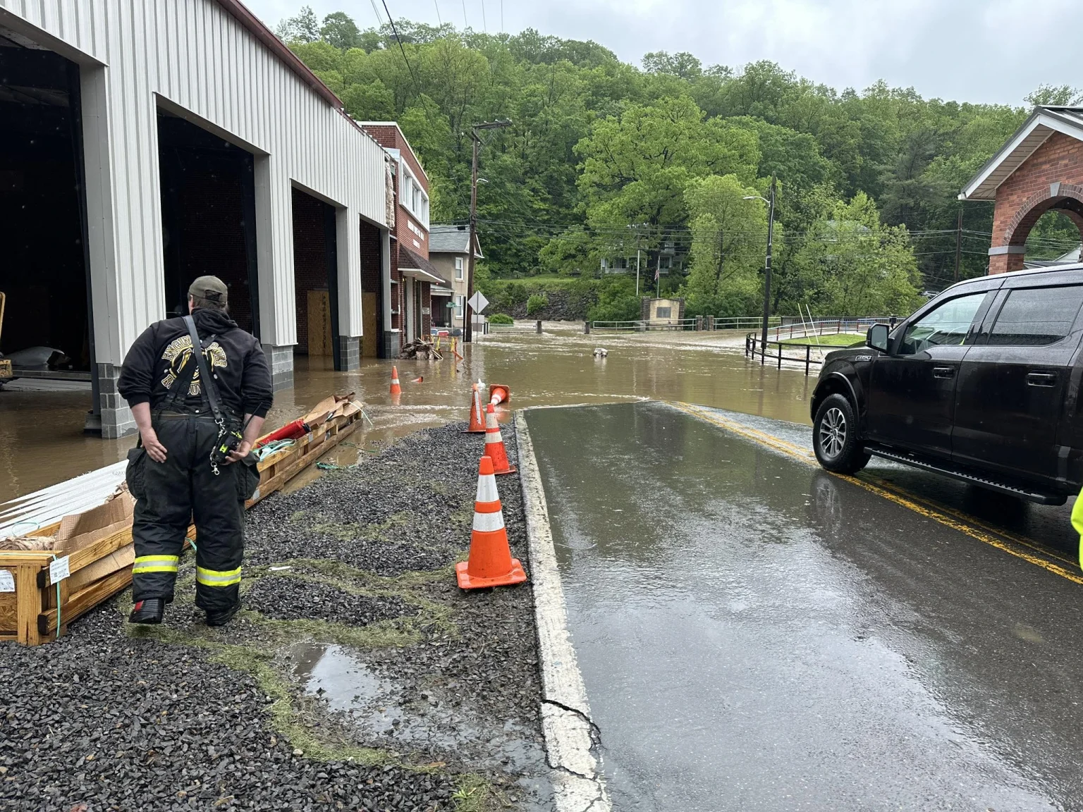 Flooding in Allegany County, Maryland on May 13, 2025. Credit: Barton Hose Company No. 1