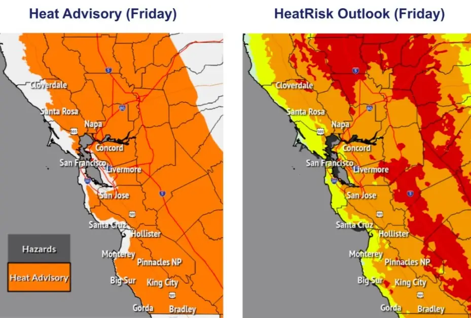 Heat risk outlook for Bay Area for May 30, 2025