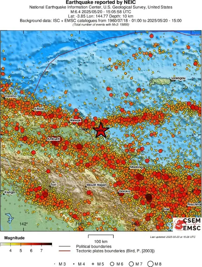 m6-4 earthquake new britain papua new guinea may 20 2025 emsc regional seismicity