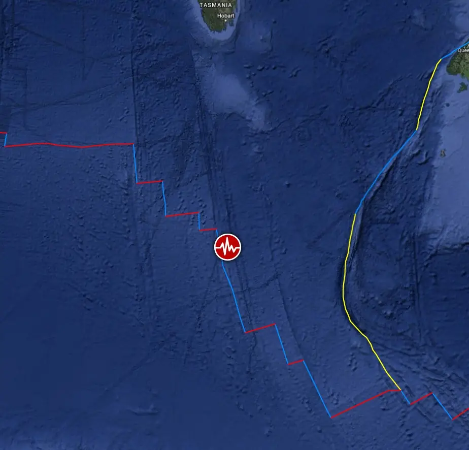 m6.1 earthquake west of macquarie island may 23 2025 location map close