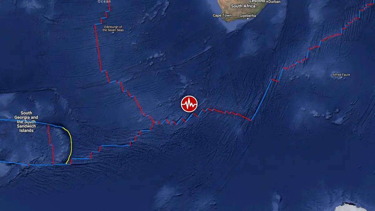 m6.2 earthquake southwest of africa may 30 2025 epicenter location